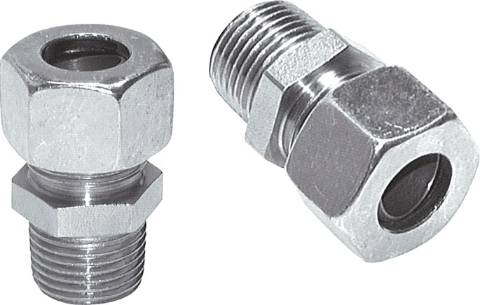 Gerade Schneidringverschr. R 3/8"-8 L (M14x1,5), Stahl verzinkt