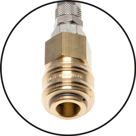 PUR-Spiralschlauch 8 x 5mm m. Kupplung, 6,0mtr. Arbeitslänge, NW 7,2