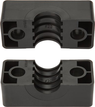 Klemmbackenpaar 48,3mm, Baugröße 4, schwere Baureihe Polypropylen