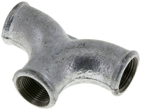 Doppelbogen T-Stück Rp 3/4" (IG), Temperguss verzinkt