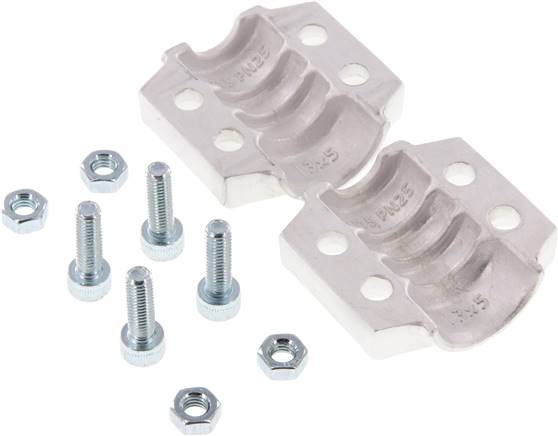Klemmschalen 22 - 24mm, Aluminium, EN14420-3 (DIN2817)