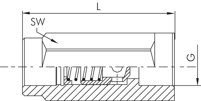 Hydraulik-Rückschlagventil, G 3/4", PN350, Öffnungsdr.0,4 - 0,7bar