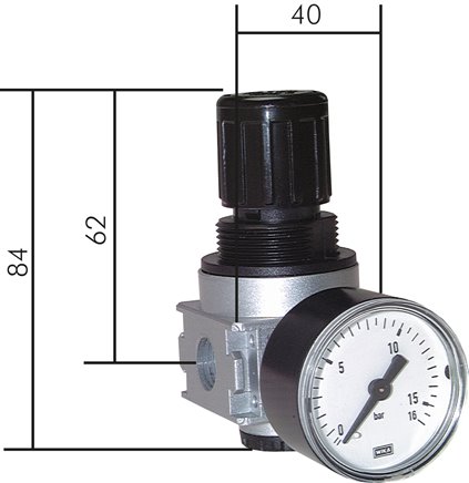 MULTIFIX Druckregler, G 1/4", 0,1 - 1bar, Baureihe 0, 1450 l/min