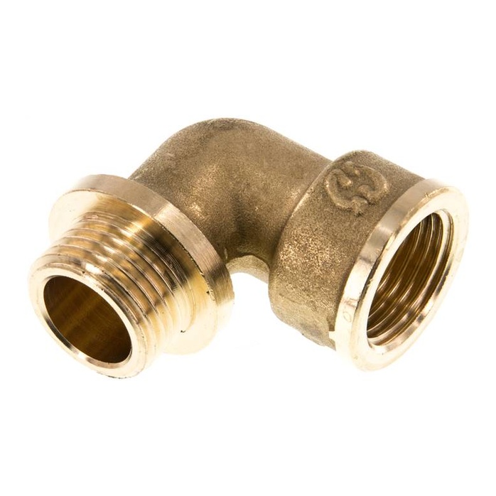 90°-Einschraubwinkel G 1/2"(IG)-G 1/2"(AG), Messing