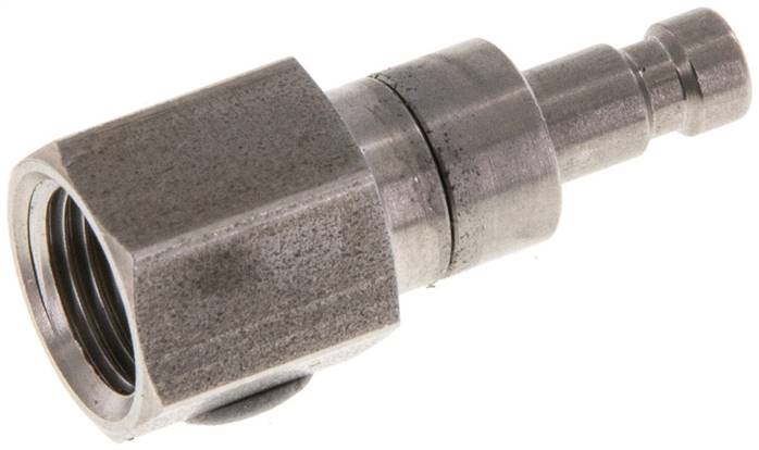 Kupplungsstecker (NW2,7) G 1/8"(IG), Edelstahl, beidseitig absperrend