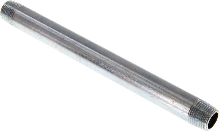 Rohrdoppelnippel R 3/8"-180mm, Stahlrohr ST 37 verzinkt