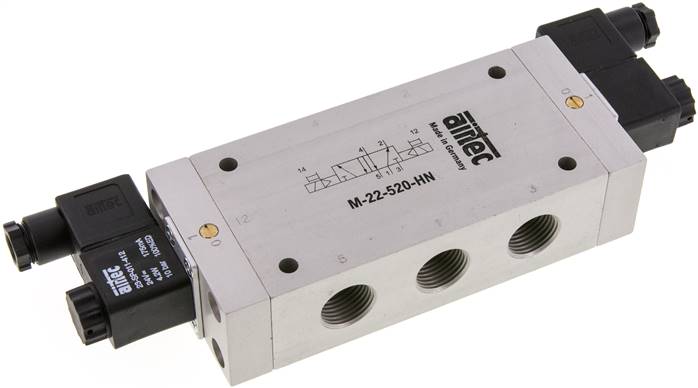 5/2-Wege Magnetimpulsventil, G 1/2", 24 V AC