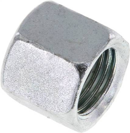 Überwurfmutter DN4, G 1/4", Bohrung 7,5mm, Stahl verz