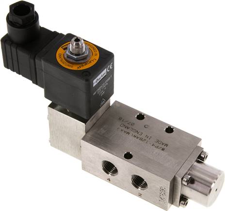 5/2-Wege Magnetventil, G 1/4" , Federrückstellung, 230 V AC