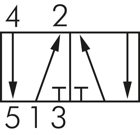 5/2-Wege-Fußventil, G 1/2", Federrückstellung