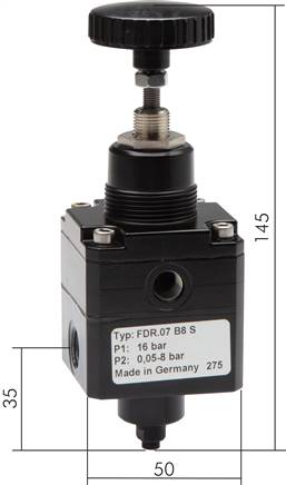Hochleistungs-Präzisionsdruckregler, G 1/4", 0,05 - 8 bar