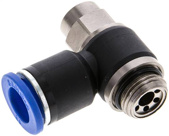 Winkel-Drosselrückschlagventil G 3/8"-12mm,abluftregelnd (Standard), gesichert verstellbar