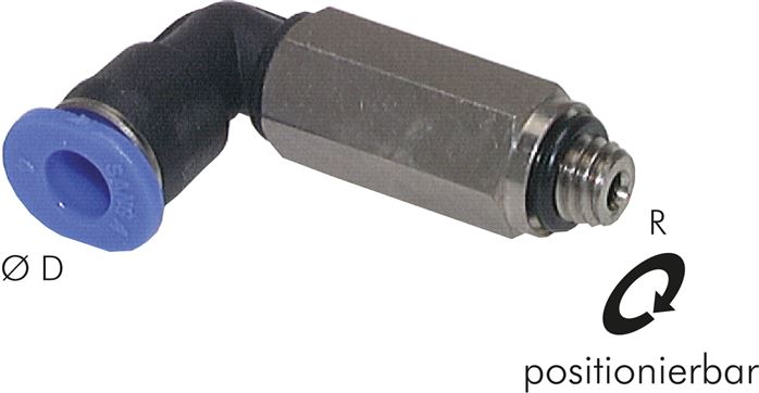 Winkel-Steckanschluss, lang G 1/8"-4mm, IQS-Mini