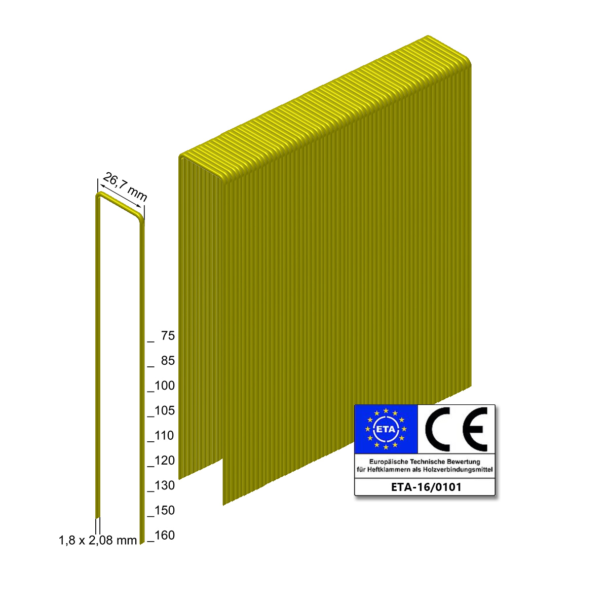 Prebena Heftklammern WD75CRFHA-ETA - rostfrei