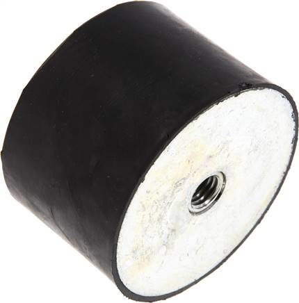 Gummi-Metall-Puffer einseitig mit Innengewinde M 12 (10 tief), D= 75 - H= 50 mm