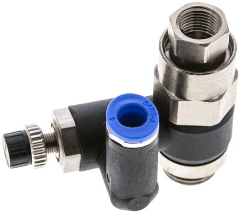 Drosselrückschlagventil G 1/4"-6mm, entsperrbares Rückschlagventil