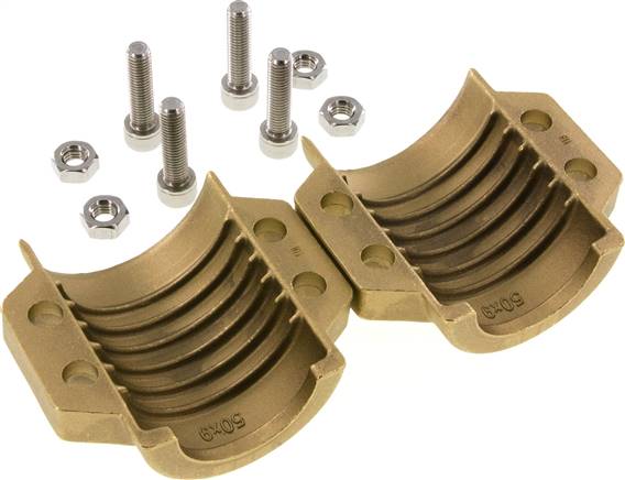 Klemmschalen 67 - 69mm, Messing, EN 14423 (DIN2826)
