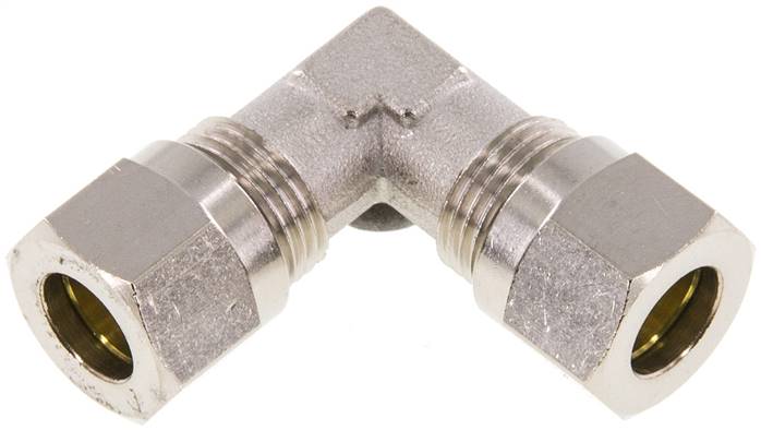 Winkel-Schneidringverschraubung 8 LL (M12x1), Messing vernickelt