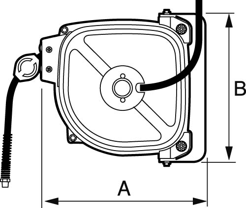 Prevost Industrie-Schlauchaufroller 15 m - 8x12 mm DRF 0815ES mit Sicherheitskupplung ESI 07