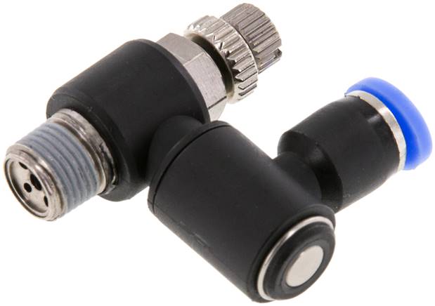 Drosselrückschlagventil R 1/8"-4mm, abluftregelnd