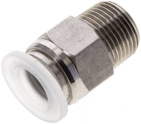 Gerader Steckanschluss R 3/8"-12mm, IQS-PP, Polypropylen mit Edelstahl-Gewinde