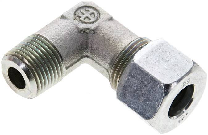Winkel-Schneidringverschraub. NPT 3/8"-12 S (M20x1,5), Stahl verzinkt
