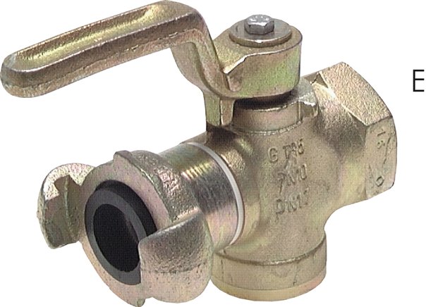 Einfach-Kükenhahn mit Kompressorenkupplung, G 3/4"(IG)