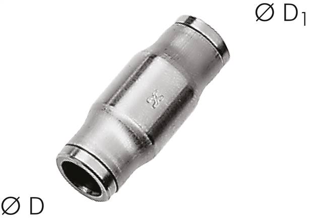Gerader Steckanschluss 10mm-10mm, Baureihe Edelstahl