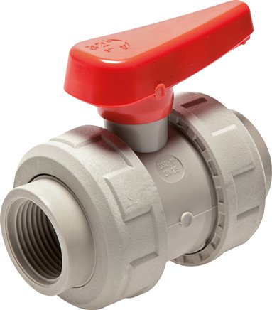 Kugelhahn, PP-H / EPDM, Rp 1-1/4" (Industrieausführung)