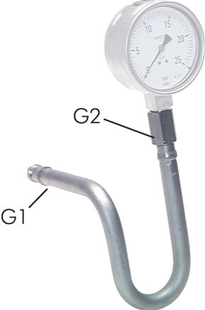 Wassersackrohr U-Form(ST 35.8) Anschweißende 20 x 2,6-G 1/2" (IG)-Spannmuffe