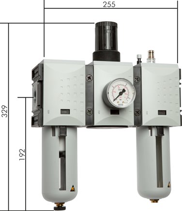 FUTURA Wartungseinheit, 3-tlg., G 3/4", 0,5 - 8 bar, Baur.4, Kondensatablass automatisch (drucklos geschlossen)