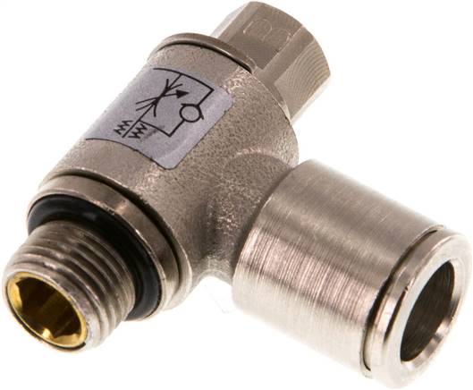 Winkel-Drosselrückschlagventil G 1/8"-8mm,abluftregelnd (Standard), Messing