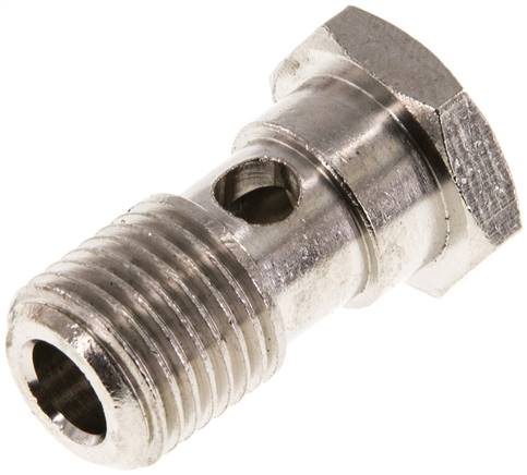 Hohlschraube, 1-fach G 1/4"-25,0mm, Messing vernickelt