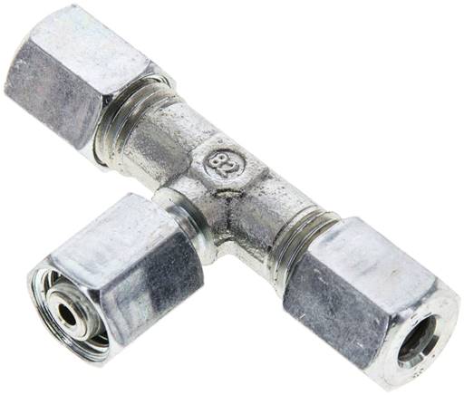 Einstellb. T-Schneidringverschraubung 6 L (M12x1,5), Stahl verzinkt