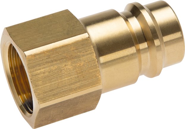 Kupplungsstecker (NW19) G 1"(IG), Messing, beidseitig absperrend