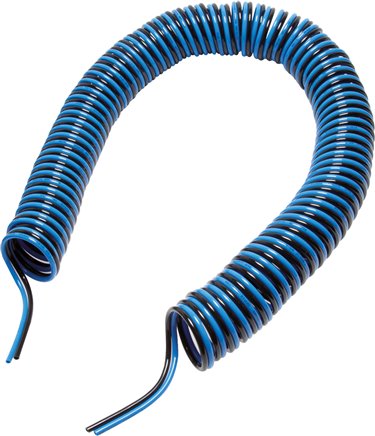 PU-Spiralschlauch 10 x 8mm 2,5mtr. Arbeitsl. Duo-Schlauch (2-fach), radialer Abgang