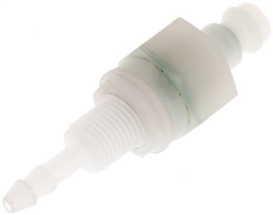 Schott-Kupplungsstecker (NW5) 4mm Schlauch, PVDF, beidseitig absperrend