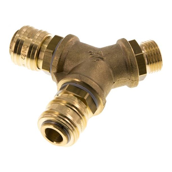Deviatore aria a 2 vie con attacchi rapidi, G 1/2" (AG)