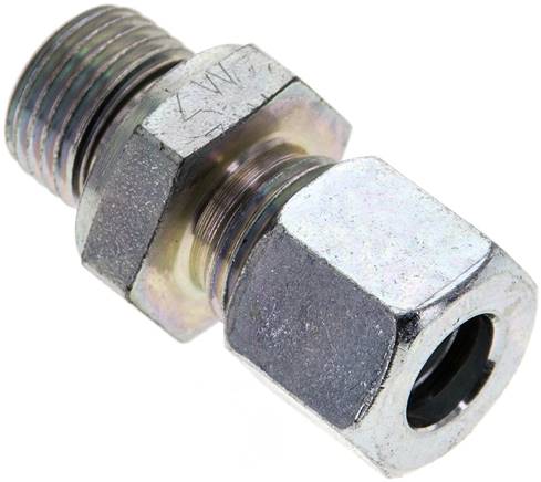 Gerade Schneidringverschr. M 16x1,5-10 L (M16x1,5), Stahl verzinkt, Dichtung FKM