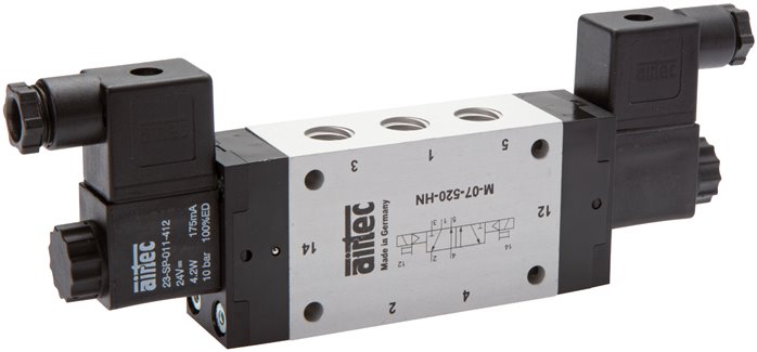 5/2-Wege Magnetimpulsventil, G 1/2", 24 V AC