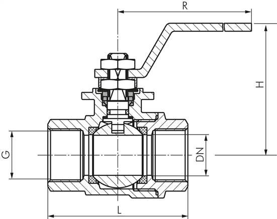 Edelstahl-Kugelhahn, Rp 1", -0,9 bis 20bar, für Sauerstoff (Industrie)