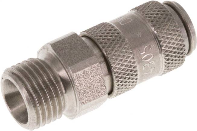 Schnellkupplung (NW2,7) G 1/8"(AG), Edelstahl, für Stecker beidseitig absperrend