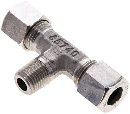 T-Schneidringverschraubung R 1/4"-10 L (M16x1,5), 1.4571