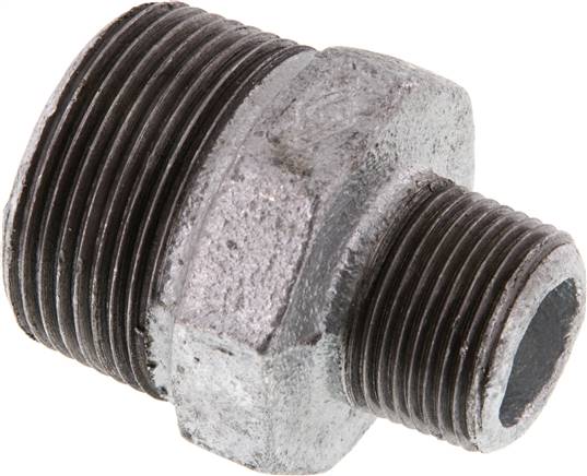 Doppelnippel R 1-1/4"-R 3/4", Temperguss verzinkt