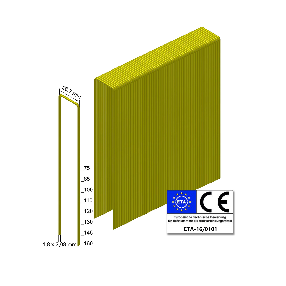Prebena Heftklammern WP150CRFHA-ETA rostfrei - neue VPE 1.450 Stück