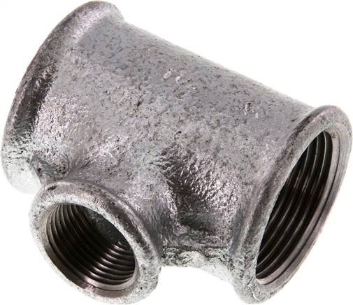 T-Stück Rp 1-1/4"-Rp 3/4"-Rp 1-1/4" (IG), Temperguss verzinkt