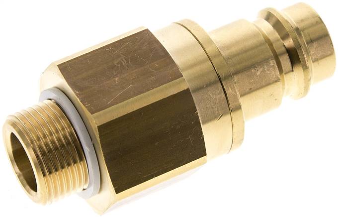 Kupplungsstecker (NW19) G 3/4"(AG), Messing, beidseitig absperrend
