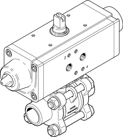 FESTO VZBA-21/2"-WW-63-T-22-F0710-V4V4T-PS120-R-90-4-C (1774111) Kugelhahn-Antriebsein
