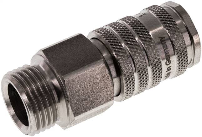 Schnellkupplung (NW7,2) G 1/2"(AG), Edelstahl, mit Kugelverriegelung