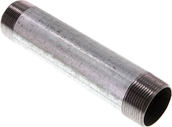 Rohrdoppelnippel R 1-1/2"-200mm, Stahlrohr ST 37 verzinkt